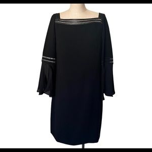 Elie Tahari Beautiful Woman’s Faux Leather Accent Dress